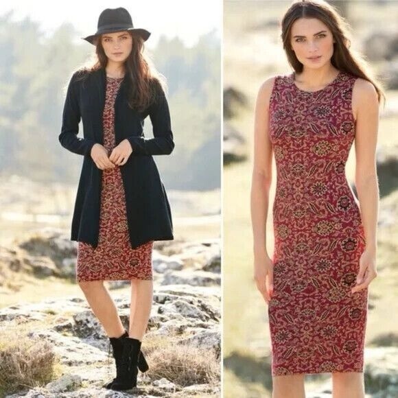 Peruvian Connection Stretchy Bodycon Midi Dress Pima Cotton Size M Sleeveless - Picture 2 of 11